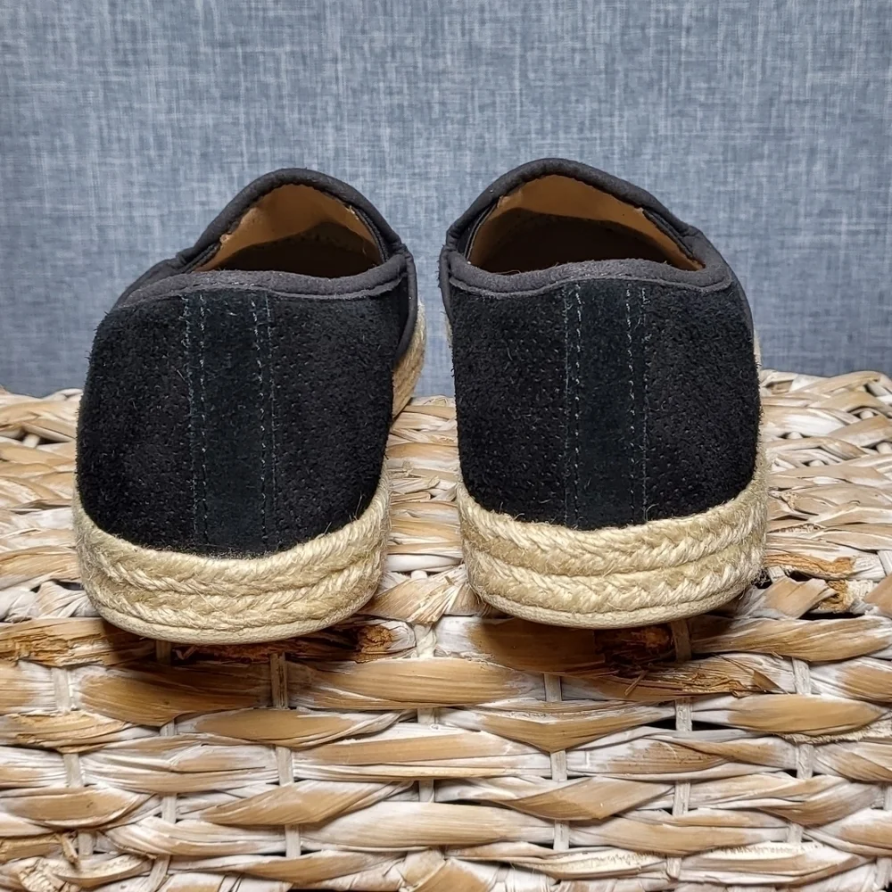 Espadrille Slip-On Breathable Suede Cushion Clark's Azella Black Women's 7.5